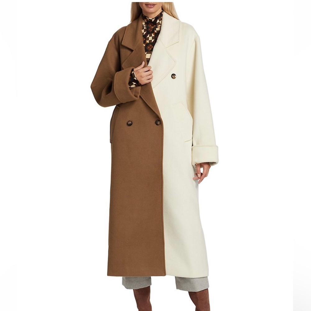 Minka Double-Breasted Colorblocked Coat